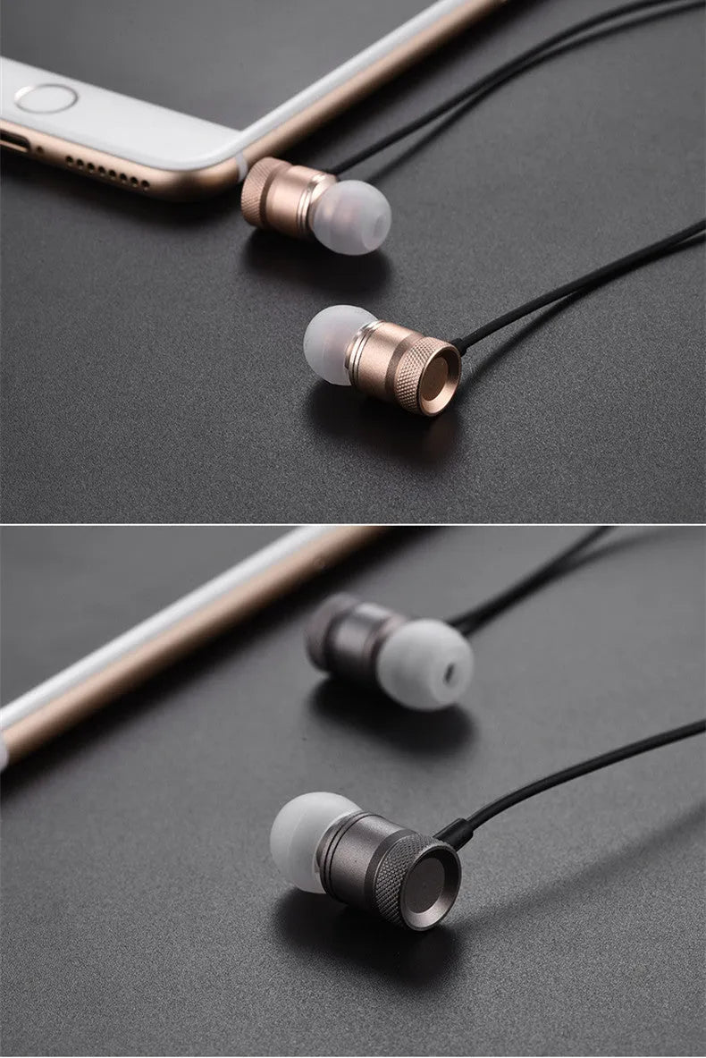 In-ear headphones with TPE cable in black, gold, pink, and silver colour options