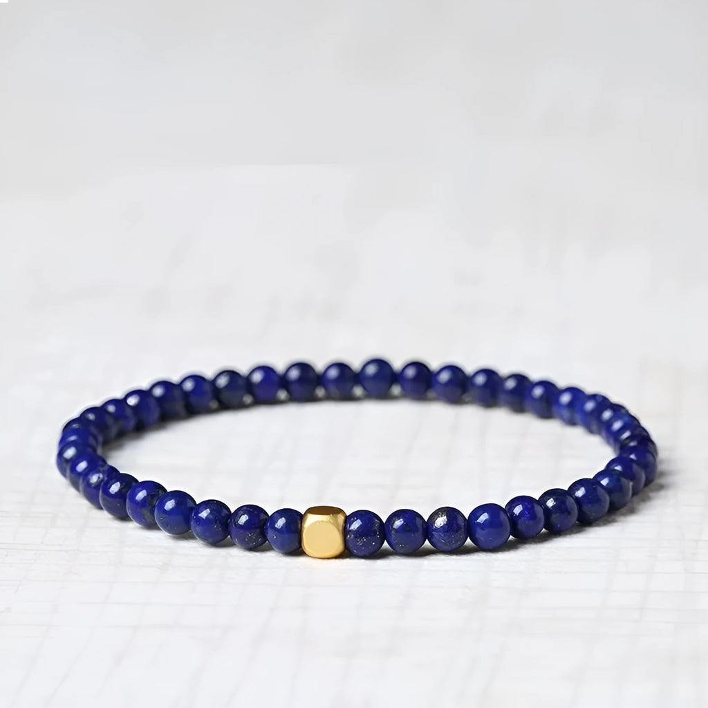 Green gold stone natural crystal bracelet with 16mm geometric charm and electroplated metal accents