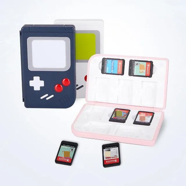 Blue Nintendo Switch game card storage box for Switch OLED and Lite consoles
