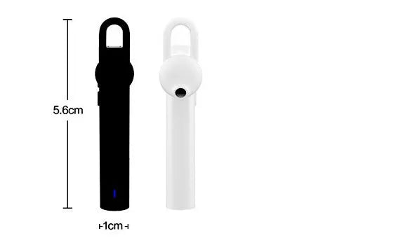 Compact black and white wireless Bluetooth V4.1 headset earpiece showing scale.