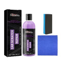 Scratch repair agent kit showing 100ml bottle, sponge applicator, and microfibre cloth