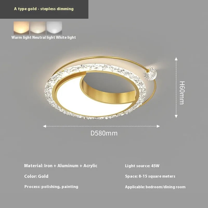 Nordic design ceiling lamp with iron construction in black, gold, or white finishes