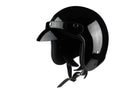 Men and women retro hard hat motorcycle helmet VS-050 in matte black with ABS shell and EPS liner