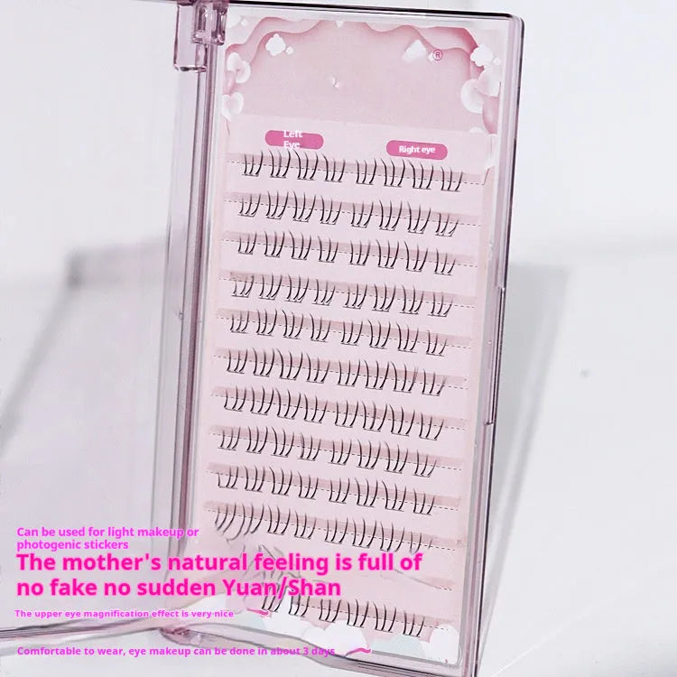 Kitten's Paw false eyelashes showing 12 rows of long, spiky tail lashes on a sheer band.