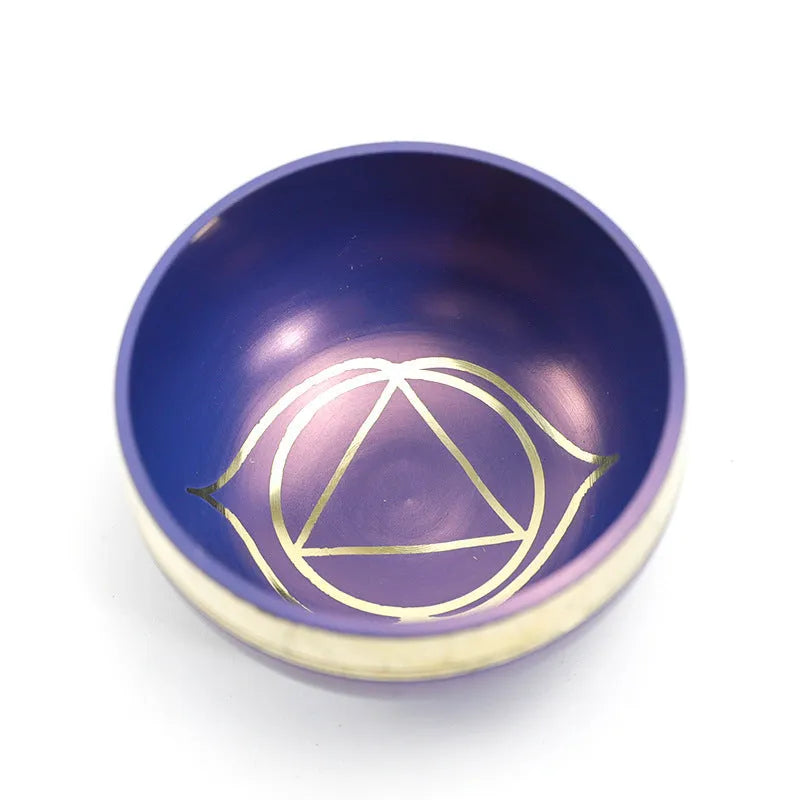 Handmade colourful Himalaya singing bowl measuring 7.8cm for meditation and yoga