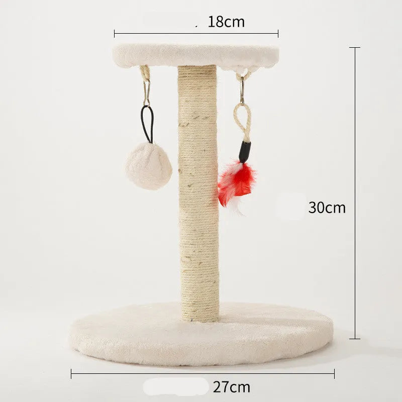 Cat climbing frame biting toy with natural sisal and detachable plush toy in Grey Five Pointed Star colour
