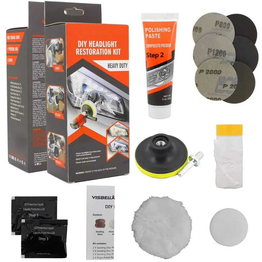 Carbon steel headlight repair tool for vehicle and machine maintenance measuring 15x15x5cm