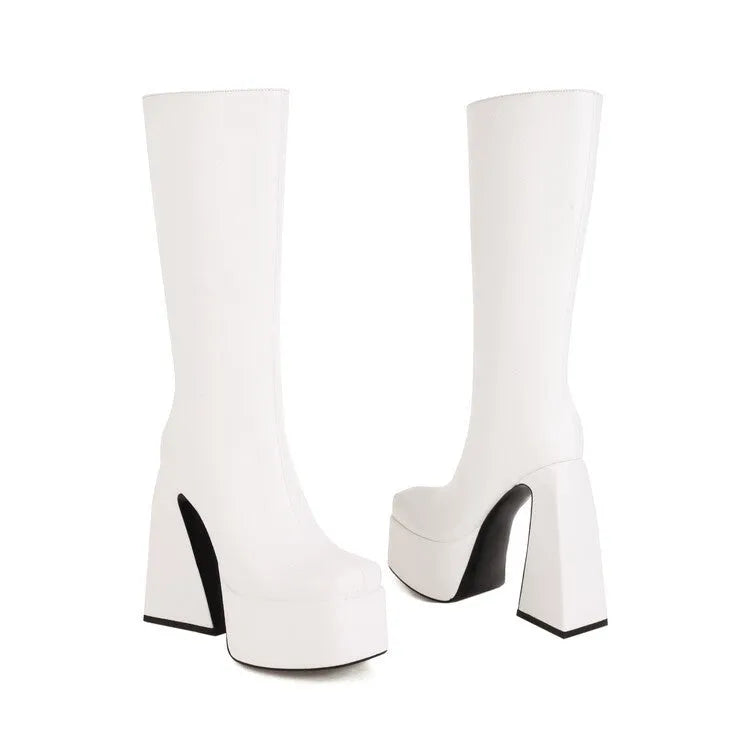 Women's black ankle boots made from synthetic PU leather with casual styling