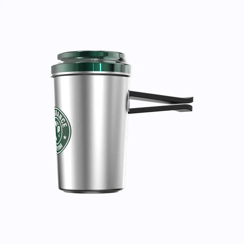 Silver alloy coffee cup shaped solid perfume seat for Gulong fragrance with natural plant extract
