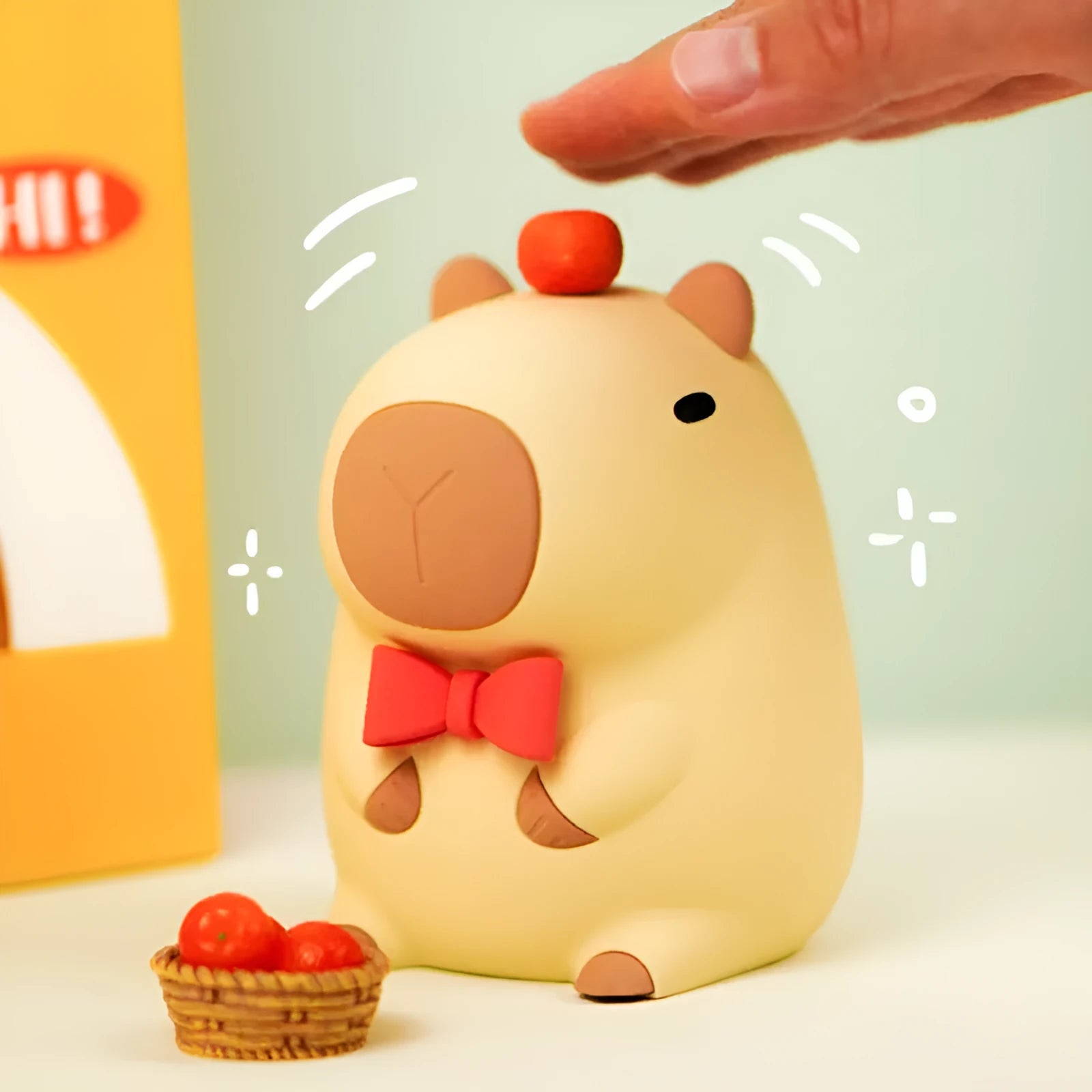 Capybara silicone night lamp with LED light and USB charging cable