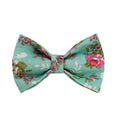 Rose pattern on green background fabric dog collar, leash, bow and vest four-piece pet set