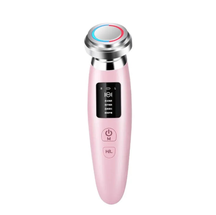 Pink cleansing and rejuvenating beauty instrument measuring 185mm long