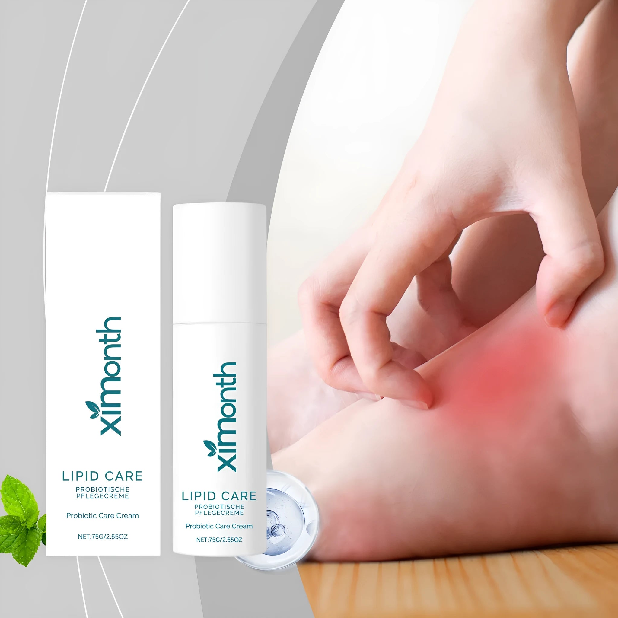 75g jar of neck repair cream with Bifidobacterium and mint leaf ingredients