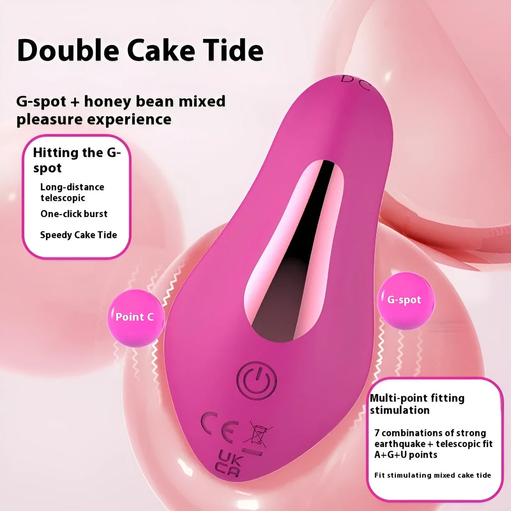 Rose red wearable vibrator with butterfly shape for external stimulation, smartphone APP remote control