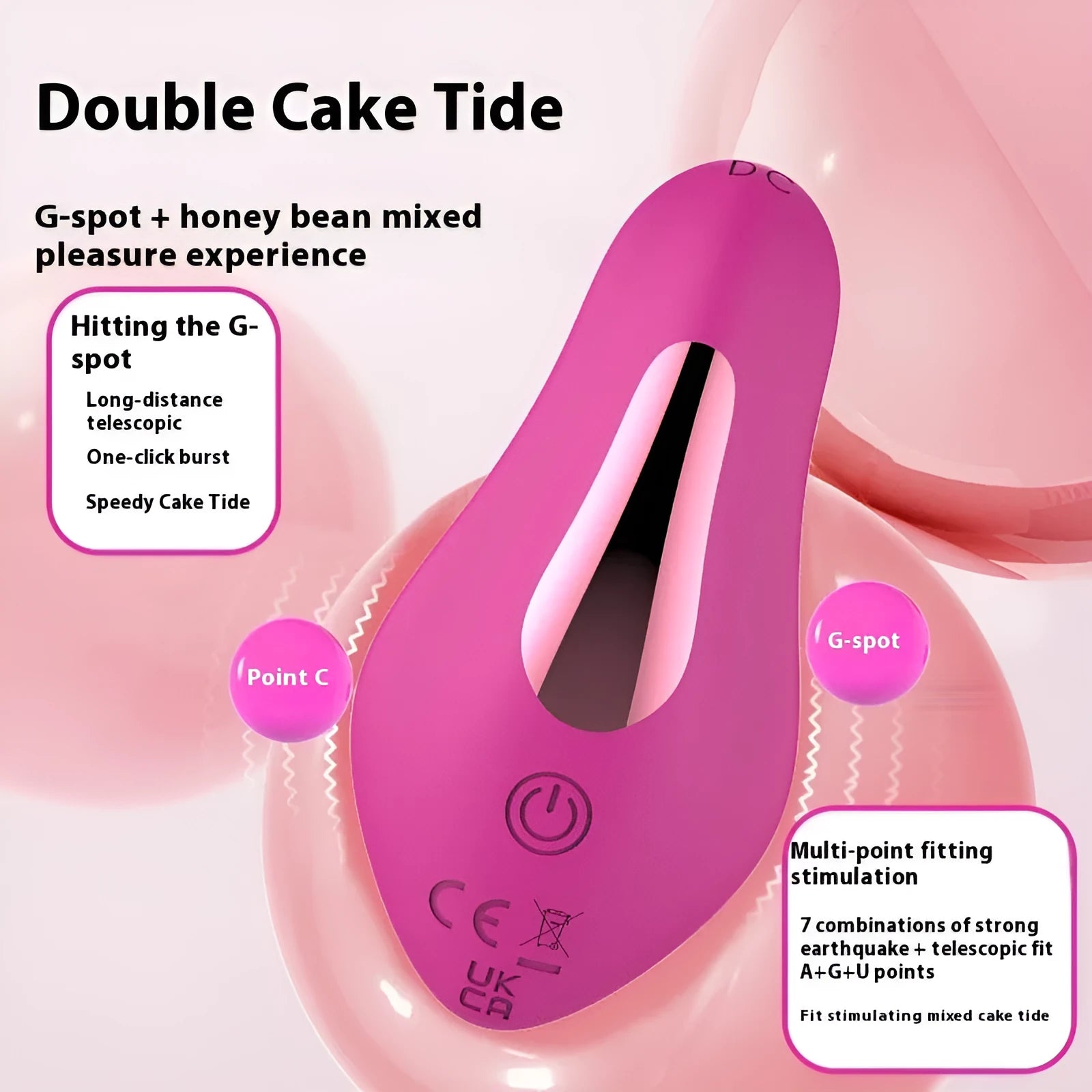 Rose red wearable vibrator with butterfly shape for external stimulation, smartphone APP remote control