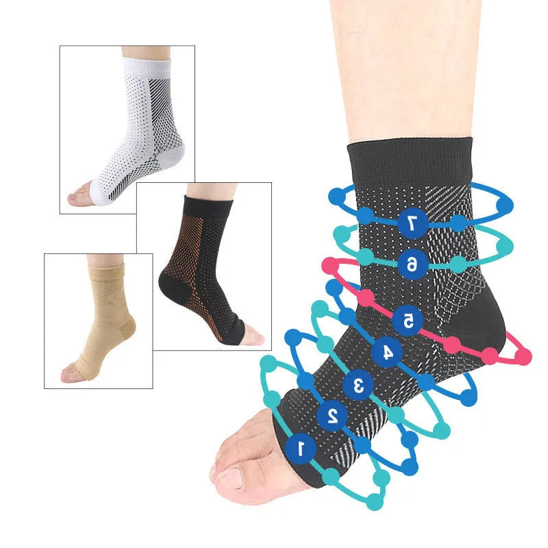 Korean invisible heel sports compression socks in black, white, skin and copper colours with short tube length