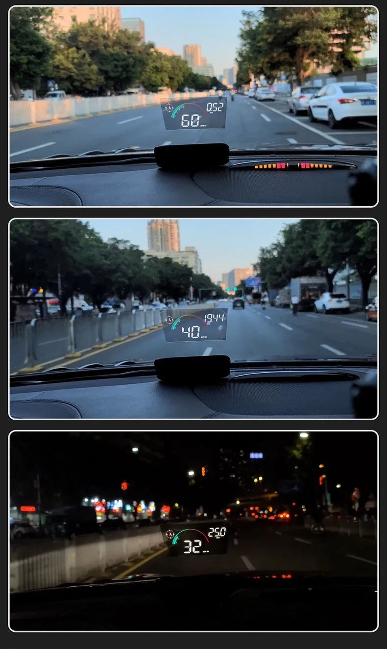 Black head-up display car GPS projector unit for universal vehicle fit