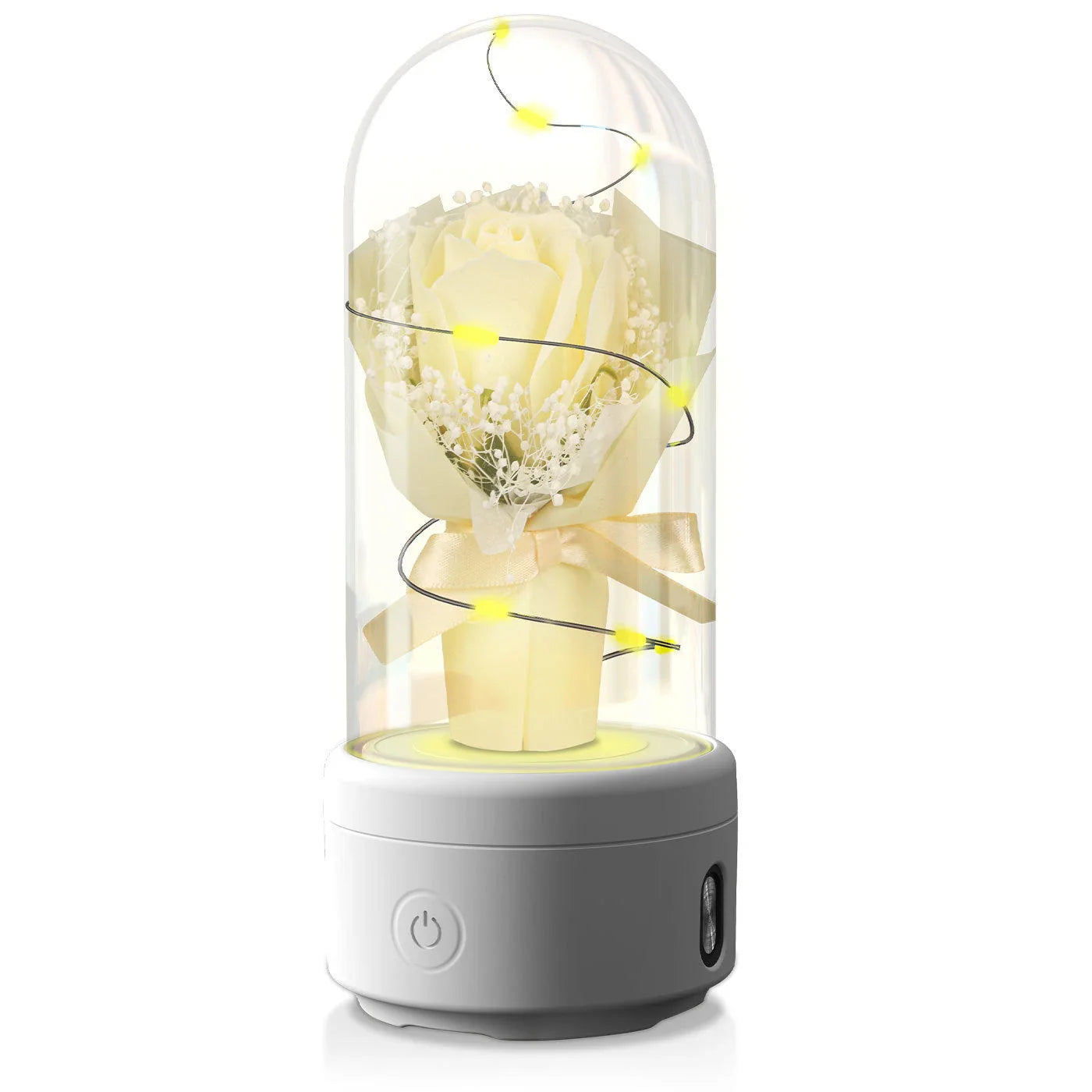 Enchanting 2-in-1 Rose Bouquet: Bluetooth Speaker and Luminous Night Light, with a mesmerizing LED light display and high-quality audio