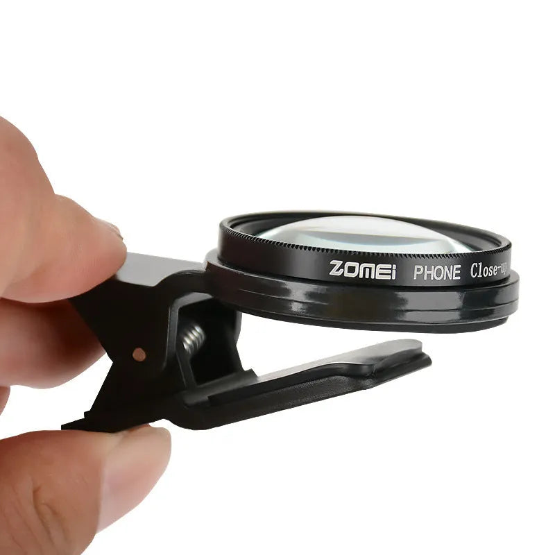 Mobile phone macro lens with aluminium alloy frame and universal clip attachment