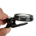 Mobile phone macro lens with aluminium alloy frame and universal clip attachment