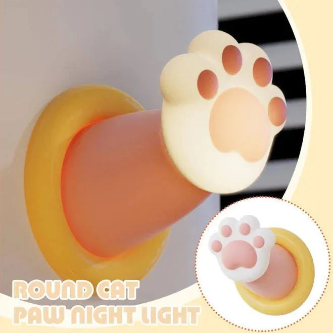 White cat paw shaped rechargeable touch lamp with three dimmable brightness settings