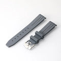 Curved smart watch strap in Khaki with 20mm width, made from TPU, lying flat on surface