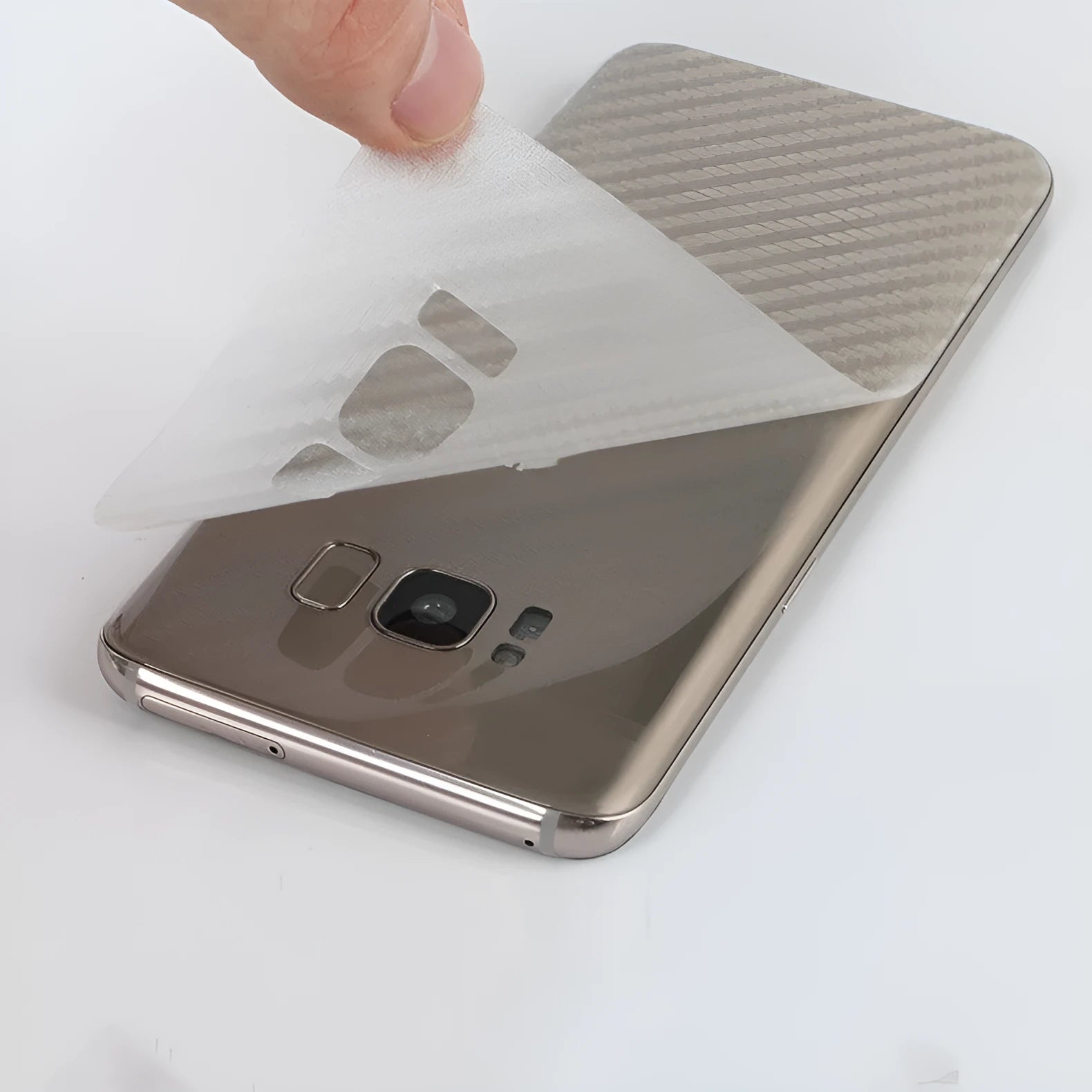 Anti scratch carbon fibre rear film for Samsung phone in matte PVC finish
