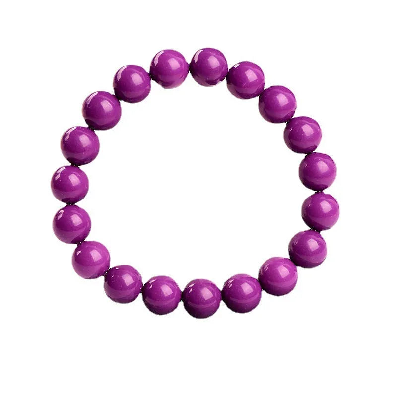 Jiuya Crystal Purple mica bracelet with 5A grade beads in polished finish