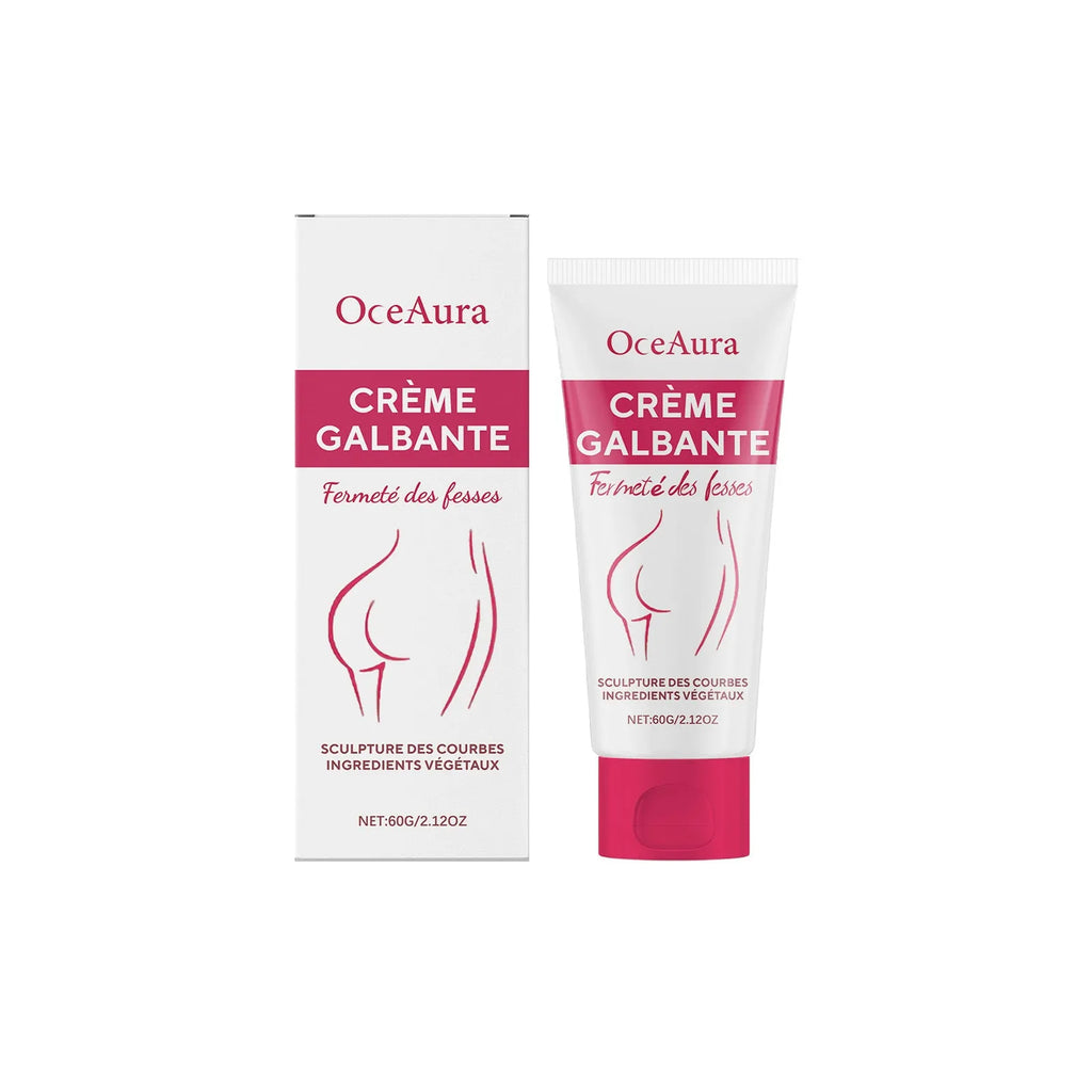 60g hip tightening cream container with moisturising formula containing Asiatic Centella and coffee seed extracts