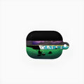 Green plastic hard headphone case for Apple AirPods 2, 3, 4, Pro and Pro 2nd Generation, Cosmic Vacation design