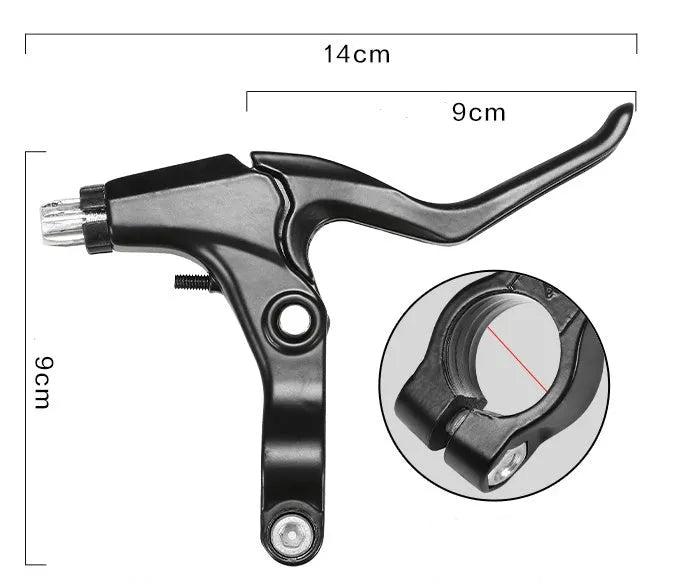Bicycle all aluminium brake lever in black for mountain bike handlebar