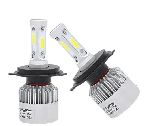 S2 car LED headlight bulb with COB chip, 8000 lumens, 6500K, 360-degree beam, aviation aluminium cooling fan