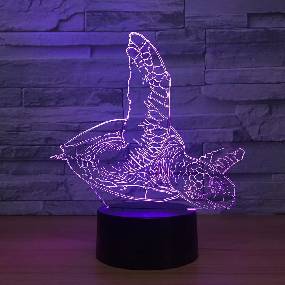 LED colourful touch and remote control desk lamp with 3D animal night light, ABS base, and USB cable