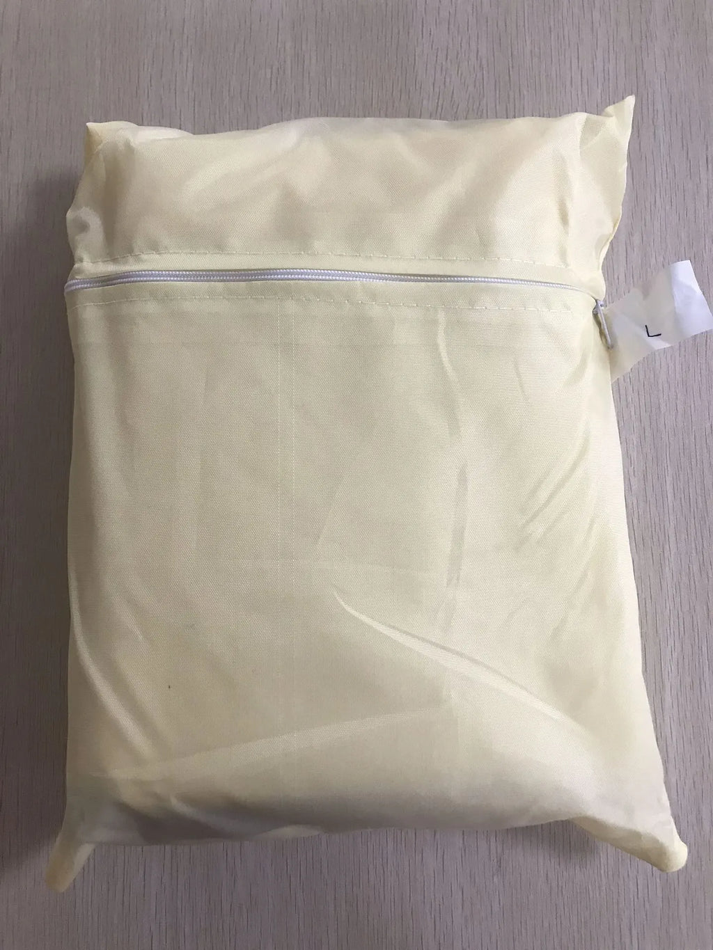 Beige Nordic style polyester outdoor oven cover with measurements for versatile household use