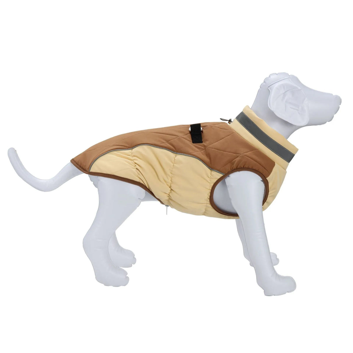 Waterproof windproof polyester pet coat for small medium dogs, sizes XS S M L, red black camel peacock blue