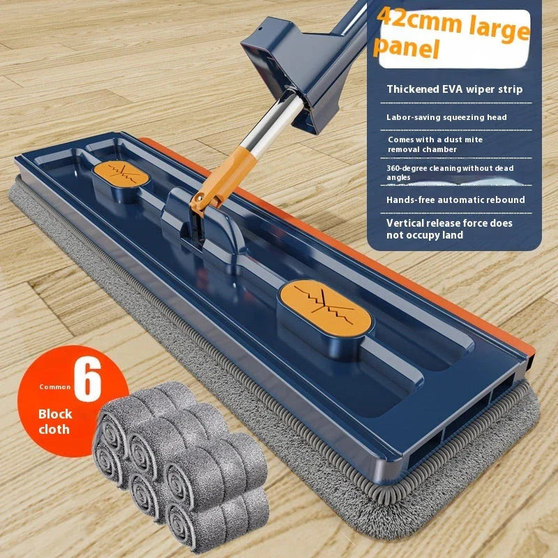 Premium Stainless Steel 360° Rotating Flat Mop with High-Quality Microfiber Cloths for Effortless Floor Cleaning