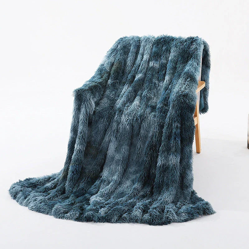 Luxuriously soft and cozy faux fur throw blanket in various colors and sizes