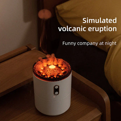 Volcanic Aroma Diffuser with Jellyfish Night Light - Compact, USB-Powered Aromatherapy Humidifier for Home and Office