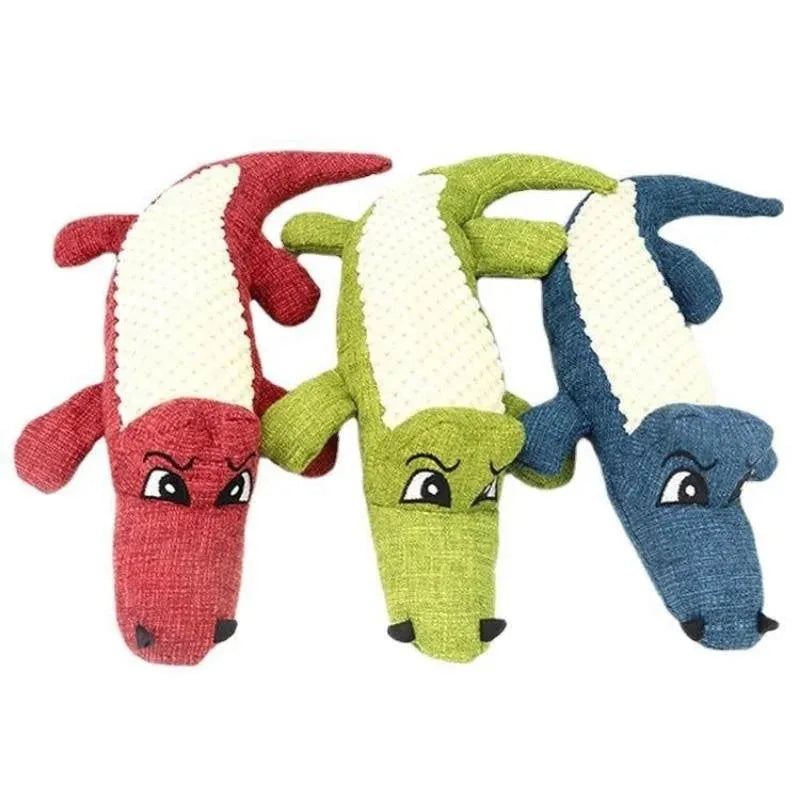 Blue pet plush chew toy with corn grid pattern and squeaker for cats and dogs