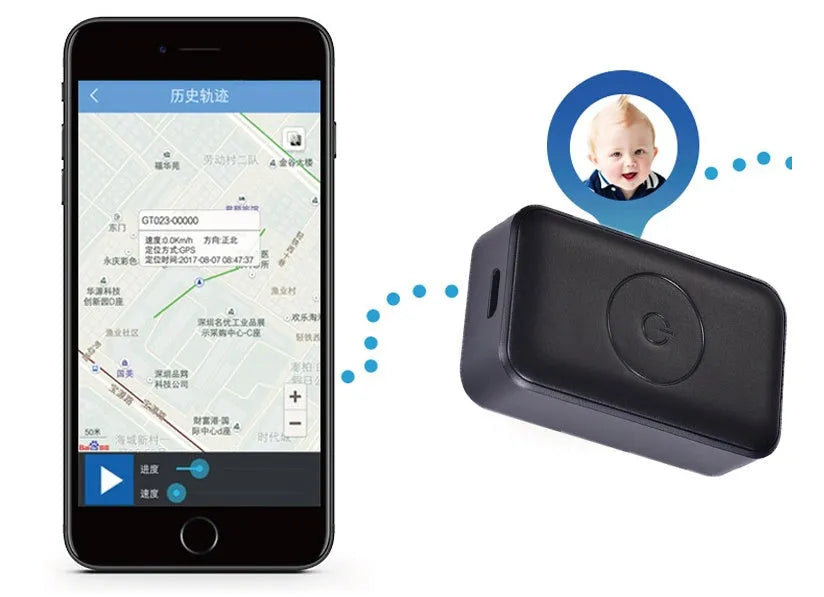 Mini GPS tracker with SOS button and rope for anti-loss tracking of children, elderly, and cars