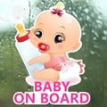 Baby On Board princess bottle car reflective sticker in pink with pet reflective material