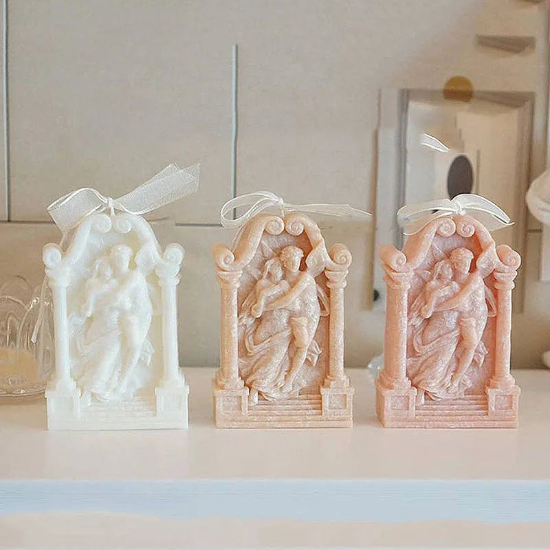 Ancient Greek couple angel design silicone cake and craft mold T67.