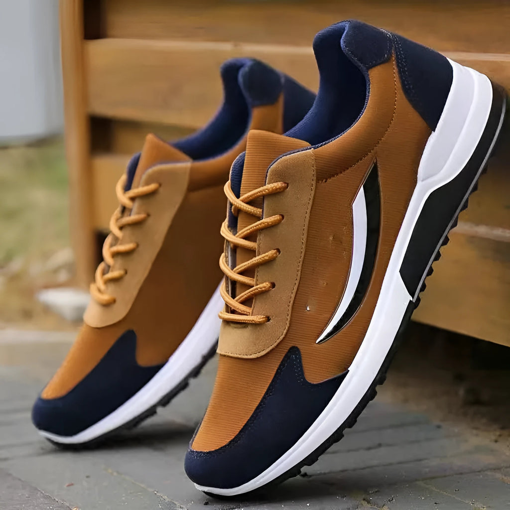 Women's breathable canvas high top sports casual shoes in A51 Brown with rubber sole