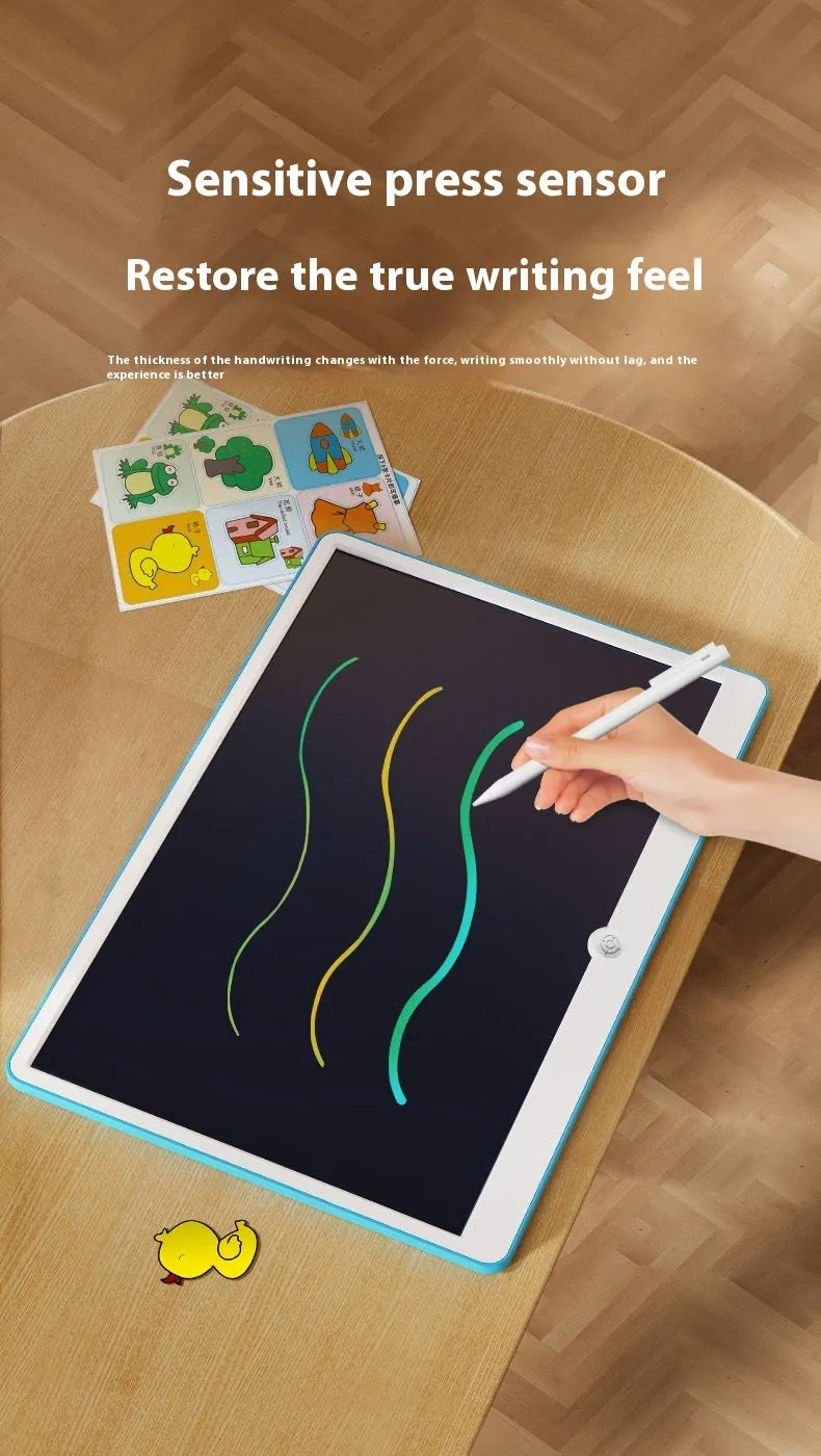 19-inch LCD children's drawing board in blue and white colour with stylus