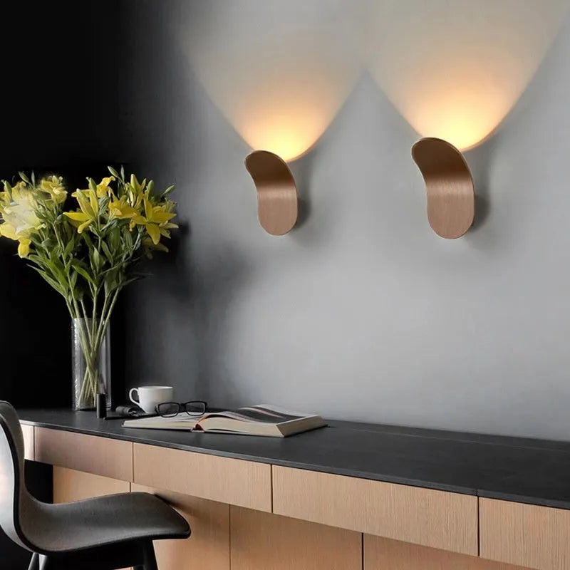 Modern simplicity brush finish wall light bulb in five colour options with 100x120x180mm dimensions