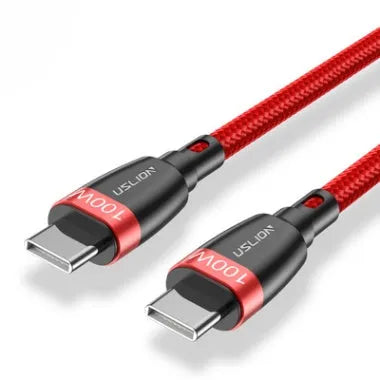 Type-C fast charging data cable, single head, 2m length, grey black, red, and red black colour options