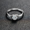 Titanium steel geometric wedding ring with inlaid zircon, steel colour, size 7