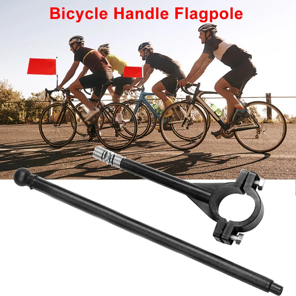 Cycling flag with plastic handlebar pole and polyester square flag for bike safety