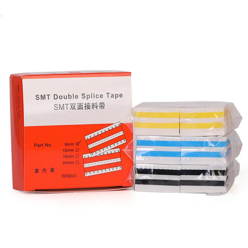 SMT double-sided splicing tape on reel in yellow, black, blue and Nitto Gum colours for placement machines