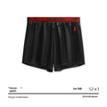 Men's solid colour boxer briefs in black on a mid-waist model.